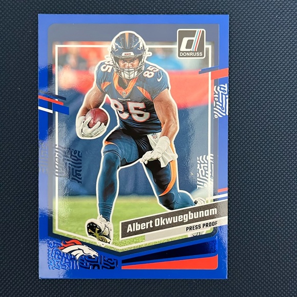 Panini Other - Albert Okwuegbunam “23 Panini Donruss Blue Press Proof Broncos NFL Football Card